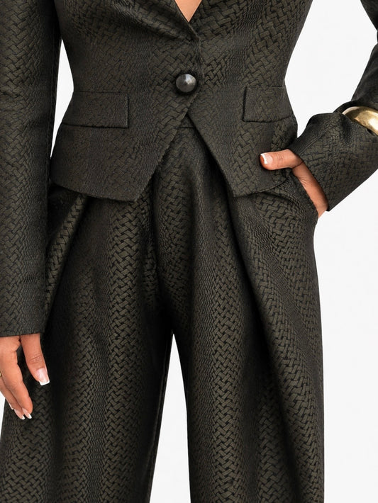RIAH Textured Tailored Suit Trousers