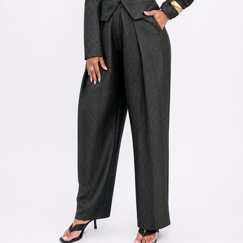 RIAH  Textured Tailored Suit Trousers