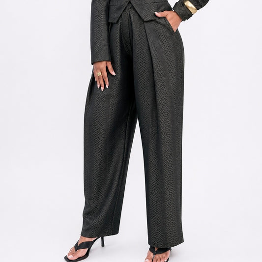RIAH  Textured Tailored Suit Trousers