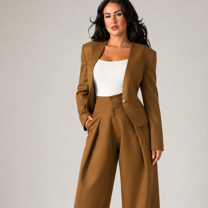 Riah Brown Tailored Suit Blazer
