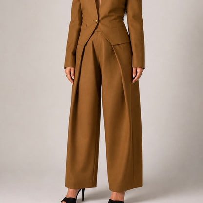 RIAH Brown Tailored Suit Trousers