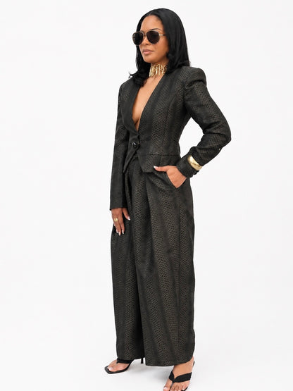 RIAH  Textured Tailored Suit Trousers