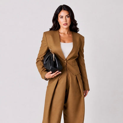 Riah Brown Tailored Suit Blazer
