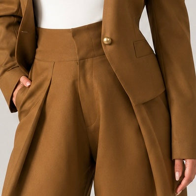 RIAH Brown Tailored Suit Trousers