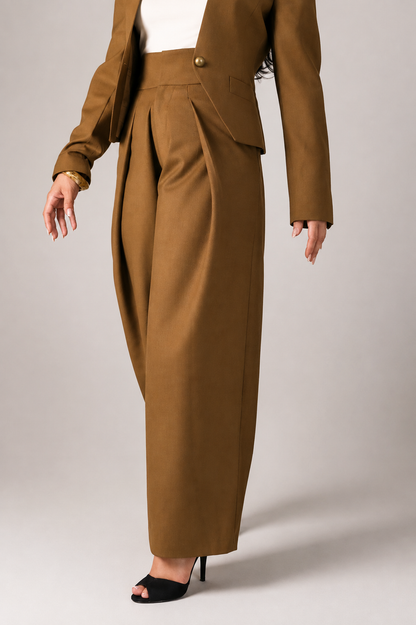 RIAH Brown Tailored Suit Trousers